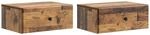 vidaXL Wandmontierter Nachttisch 2 Stk Altholz 49 x 34,5 x 20 cm 899142