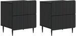 vidaXL Nachttisch 2 Stk Schwarz 43 x 34,5 x 49,5 cm Holzwerkstoff 894298