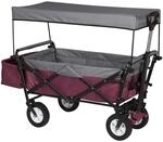 WOLTU Bollerwagen Faltbar Rollen Mit Bremse F&uuml;r Garten Camping Fuchsia