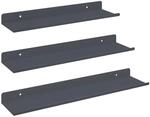 vidaXL Schwebendes Regal 3 Stk Anthrazit 40 x 9 x 2,5 cm Stahl 8003932