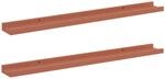 vidaXL Wandregal mit Regal 2 Stk Rot 80 x 9 x 3 cm Holzwerkstoff 42020003