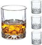 Relaxdays Whiskeygl&auml;ser 4er Set Glas Transparent Sp&uuml;lmaschinengeeignet 9 cm x 8,5
