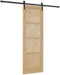 vidaXL Schiebet&uuml;r Natur 73,5 x 211 cm Massives Kiefernholz 3445441