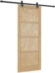 vidaXL Schiebet&uuml;r Natur und Schwarz 86 x 211 cm 3445520