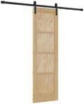 vidaXL Schiebet&uuml;r Natur und Schwarz 61 x 198,5 cm 3445404