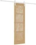 vidaXL Schiebet&uuml;r Natur und Wei&szlig; 61 x 198,5 cm 3445422