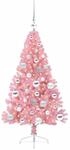 vidaXL K&uuml;nstlicher Vorbeleuchteter Weihnachtsbaum Rosa 120 cm PVC 3397055