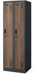 JAN NOWAK Zweifach-Personalschrank Anthrazit Nussbaum KACPER II 180x60x50 cm