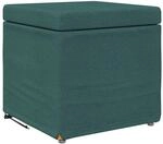 vidaXL Hocker Dunkelgr&uuml;n 41 x 41 x 40 cm Stoff und Pressholz 876746