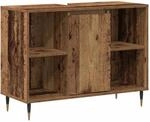 vidaXL Badezimmerschrank mit T&uuml;r Altholz 80 x 33 x 60 cm Holzwerkstoff 873892