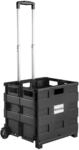 Tectake Einkaufstrolley Klappbar Aus Hartschale 45 x 37 50 x 97 cm Schwarz