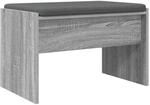vidaXL Flurbank mit Kissen Graues Sonoma 63 x 38 x 40 cm 891549