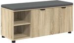 vidaXL Flurbank mit Kissen mit Regal Sonoma-Eiche 100 x 38 x 46 cm 891514