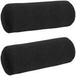vidaXL Bolsterkissen 2 St&uuml;ck Schwarz &Oslash; 25 x 70 cm Cordstoff 42014334
