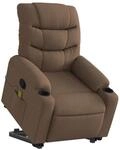 vidaXL Massagesessel mit Aufstehhilfe Braun Stoff 3206658