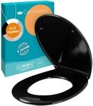 Calmwaters WC Sitz Premium Schwarz Absenkautomatik Made In EU 250 kg...