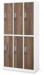JAN NOWAK Arbeitsschutz-Kleiderschrank Mit 6 T&uuml;ren IGOR 185x90x45 cm Wei&szlig; Nussbraun