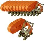 TRUTZHOLM 10x Profi Ratschen Spanngurt 1 Teilig 6m 2t 2000kg T&Uuml;V GS Orange