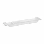 Relaxdays Badewannenablage Kunststoff Wei&szlig; Ausziehbar Rutschfest 6 cm x 55,5 bis 78
