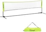 SPORTNOW Badmintonnetz Metall Oxfordstoff Gelb 420L x 103B x 107-155H cm