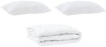 vidaXL Bettdecke mit Kissen 3-Tlg Wei&szlig; Mikrofaser 3377513