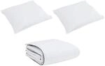 vidaXL Winterbettdecke mit Kissen 3-Tlg Wei&szlig; Daunenfeder 3376907
