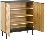 okwish Schuhschrank mit Mosaik T&uuml;ren Flur 80x35x91cm Natur