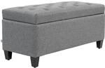 HOMCOM Sitzbank Polyester Schaumstoff Hellgrau 100B x 40T x 44H cm