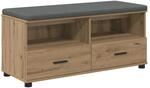 vidaXL Flurbank mit Kissen mit Regal Artisan-Eiche 100 x 38 x 46 cm 891471