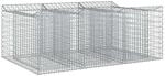 vidaXL Gabionen Hochbeet Silber 150 x 100 x 60 cm Verzinkter Stahl 42033298