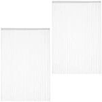 Relaxdays Fadenvorhang 2er Set Polyester Wei&szlig; K&uuml;rzbar 145 cm x 245 cm