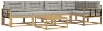 vidaXL Outdoor-Sofagarnitur 6 Stk Wei&szlig; und Hellgrau 79 x 79 x 37 cm 3386490