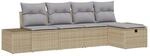 vidaXL Garten-Sofa-Set mit Kissen 5-Tlg Beige Poly Rattan 3359359