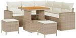 vidaXL Garten-Sofa-Set 8-Tlg Beige Poly Rattan 3361611