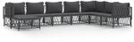 vidaXL 8-Tlg Garten-Lounge-Set mit Kissen Anthrazit Stahl 3186913