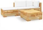 vidaXL 4-tlg Garten-Lounge-Set mit Kissen Massivholz Teak Modell 5