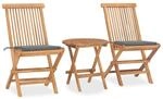 vidaXL 3-tlg Garten-Essgruppe mit Kissen Klappbar Massivholz Teak Modell 2