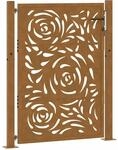 vidaXL Gartentor 105 x 130 cm Verwitterungsstahl Flammendesign 4100995