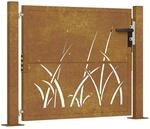 vidaXL Gartentor 105 x 80 cm Cortenstahl Gras-Design 153172