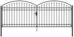 vidaXL Zauntor mit Schloss Grau 401 x 200 cm Stahl 42008943