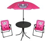 Mojawo 4tlg Kinder Campingm&ouml;bel Set Hase Campingstuhl Tisch Sonnenschirm
