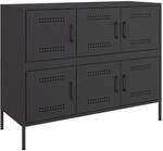 vidaXL Sideboard Schwarz 100,5x39x79 cm Stahl 843096