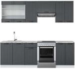 Vicco Fame-Line K&uuml;chenzeile Anthrazit Landhaus/Wei&szlig; 240 cm AP Marmor ohne...