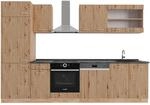 Vicco R-Line K&uuml;chenzeile Artisan-Eiche/Goldkraft Eiche 300 cm AP Anthrazit ohne