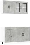 vidaXL 4-Tlg K&uuml;chenschrank-Set Kalmar Betongrau Holzwerkstoff 3314855