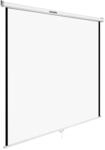 Tectake Beamer Leinwand Ausziehbar F&uuml;r Wand und Deckenmontage 152 x 152 cm 152 x