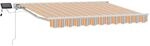 vidaXL Manueller Markisenrahmen mit LEDs Blau und Orange 3,5 x 2,5 m 3420601