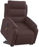 vidaXL Elektrischer Massagesessel mit Aufstehhilfe Dunkelbraun Stoff 3205021