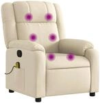 vidaXL Massagesessel Creme Stoff 373557
