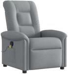 vidaXL Massagesessel Hellgrau Stoff 4015626